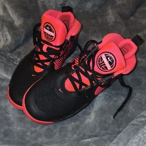 Black and Pink High-Top Sneakers